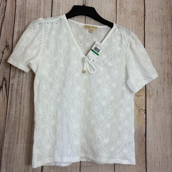 Michael michael Kors Womens Lace V-neck tops size Large - Picture 2 of 10